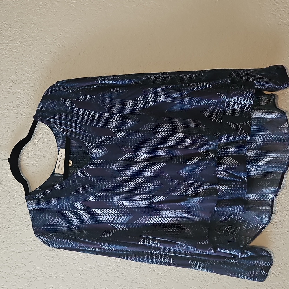 Cloth & Stone Navy Print Blouse – Size M